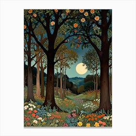 william morris Moonlight In The Woods 1 Canvas Print