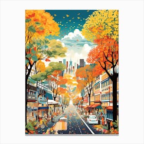 Bangkok In Autumn Fall Travel Art 3 Canvas Print