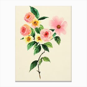 Laurel Vintage Flowers Flower Canvas Print