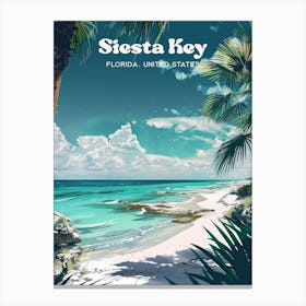 Siesta Key Florida Vacation Beach Travel Art Illustration Lienzo