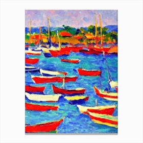Port Of Davao Philippines Brushwork Painting harbour Canvas Print