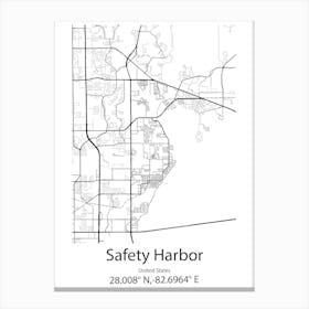 Safety Harbor,United States Minimalist Map Canvas Print