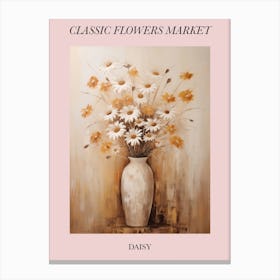 Classic Flowers Market  Daisy Floral Poster 2 Canvas Print