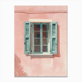 Pink House With Shutters Canvas Print