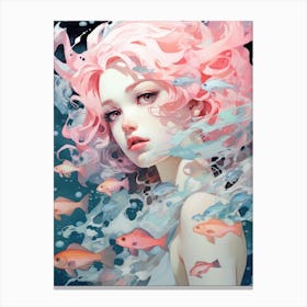 Pink Haired Girl Canvas Print