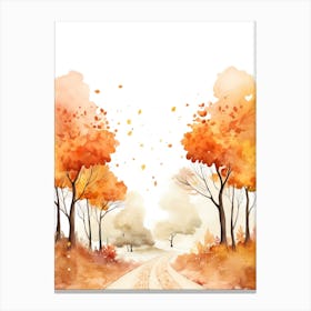 Cute Autumn Fall Scene 5 Canvas Print
