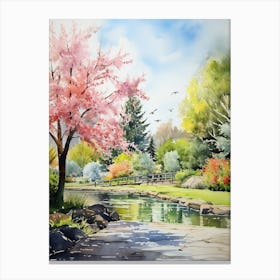 Denver Botanical Gardens Usa Watercolour 2 Canvas Print