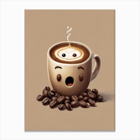 Kawaii Coffee Canvas Print