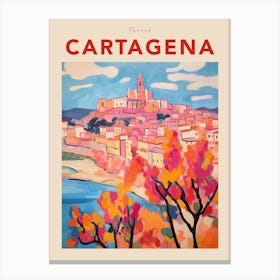 Cartagena Spain 8 Fauvist Travel Poster Canvas Print