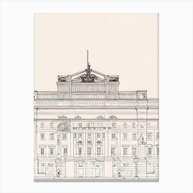 Buckingham Palace London Boho Landmark Illustration Canvas Print