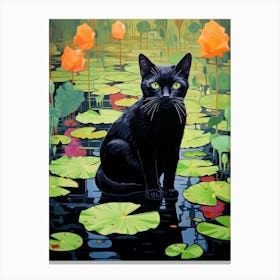 Cat In Water 3 Canvas Print