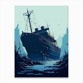 Titanic Ship Wreck Minimalist 1 Canvas Print