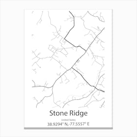 Stone,United Kingdom Minimalist Map Canvas Print