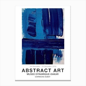 Blue Brush Strokes Abstract 1 Exhibition Poster Canvas Print