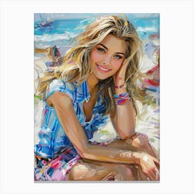 Girl On The Beach 2 Canvas Print