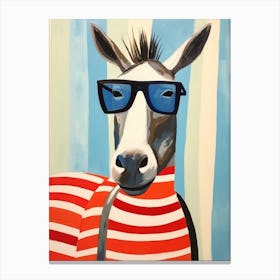 Little Donkey 2 Wearing Sunglasses Canvas Print