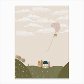 Pink Hot Air Balloon Canvas Print