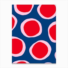 Red And Blue Circles 1 Canvas Print