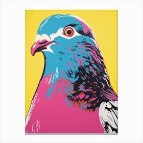 Andy Warhol Style Bird Pigeon 4 Canvas Print