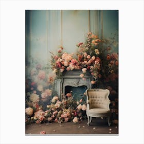 Romantic Room With Flowers Canvas Print