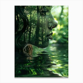 Portrait Of A Woman In The Forest Canvas Print