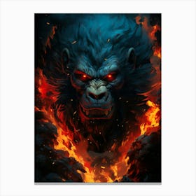 Gorilla In Flames Canvas Print