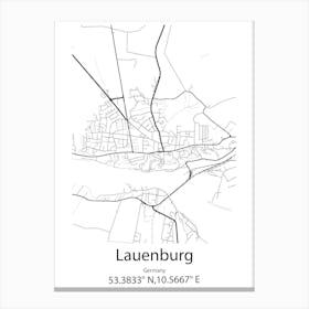 Lauenburg,Germany Minimalist Map Canvas Print