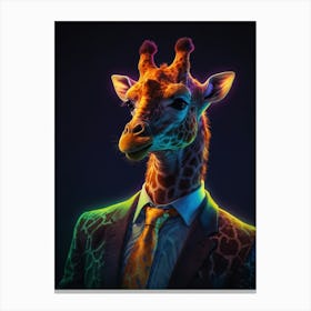 Giraffe In A Suit 1 Canvas Print