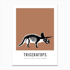 Triceratops, Dinosaur Boys Room Decor Canvas Print