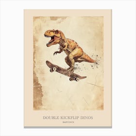 Baryonyx Vintage Dinosaur Poster 1 Canvas Print