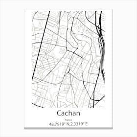 Cachan,France Minimalist Map Canvas Print