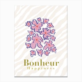 Bonheur Happiness Flowers Canvas Print