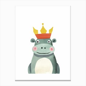 Little Hippo 6 Wearing A Crown Canvas Print