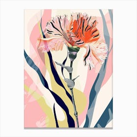 Colourful Flower Illustration Carnation Dianthus 3 Canvas Print