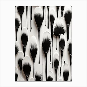 Black And White Makeup Brushes Canvas Print