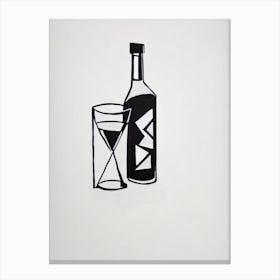 Caipirinha Picasso Line Drawing Cocktail Poster Canvas Print