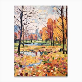 Autumn City Park Painting Regents Park London 3 Canvas Print