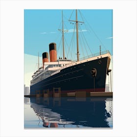 Titanic Ship Bow Minimalist Illustration 3 Canvas Print