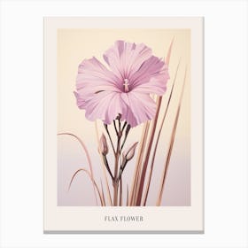 Floral Illustration Flax Flower 3 Poster Canvas Print