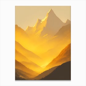 Misty Mountains Vertical Composition In Yellow Tone 17 Canvas Print