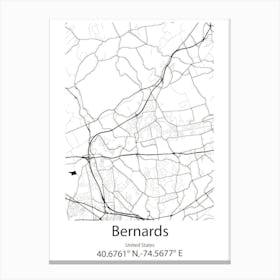 Bernards,United States Minimalist Map 1 Canvas Print