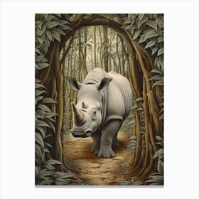 Rhino Deep In The Nature 2 Canvas Print