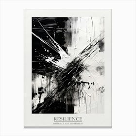 Resilience Abstract Black And White 1 Poster Canvas Print