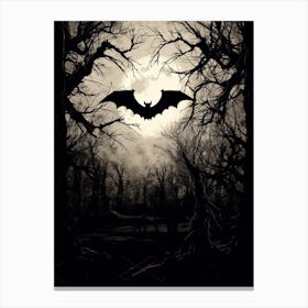 Bat Flying Illustration 2 Canvas Print