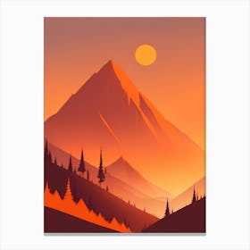 Misty Mountains Vertical Composition In Orange Tone 205 Canvas Print