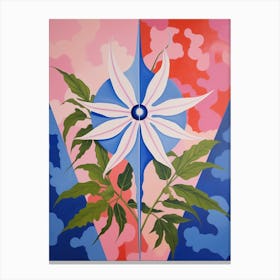 Lobelia 4 Hilma Af Klint Inspired Pastel Flower Painting Canvas Print