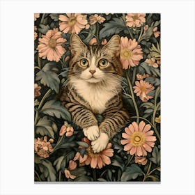 Cat In Flowers 3 Canvas Print