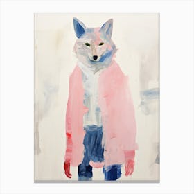 Playful Illustration Of Wolf For Kids Room 1 Canvas Print