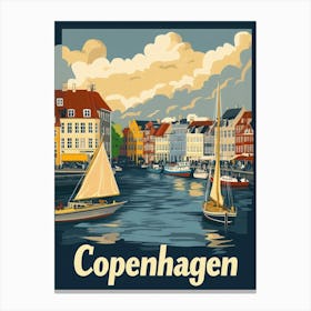 Aihrgdesign A Vintage Travel Poster Of Copenhagen Featuring T 61b6958f F74b 43c0 97fc 3c0422478fe8 0 Canvas Print