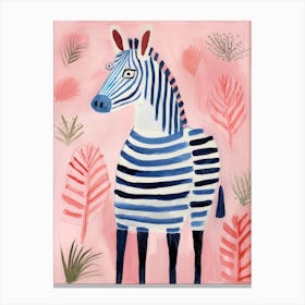 Playful Illustration Of Zebra For Kids Room 1 Canvas Print